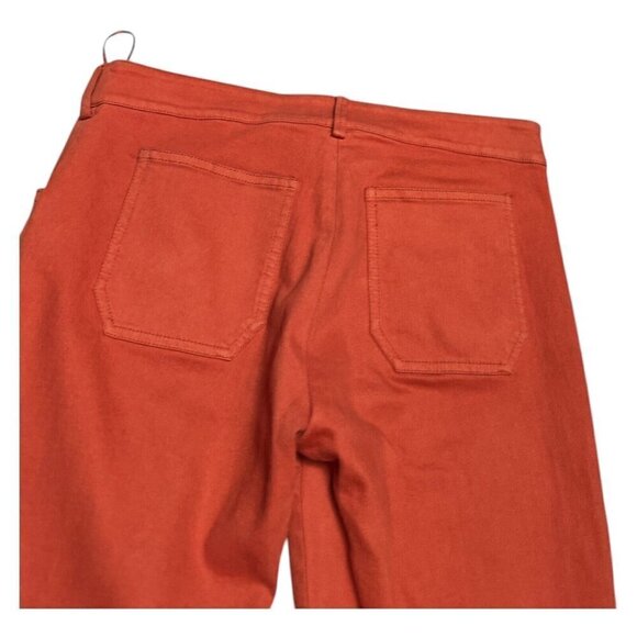 BALENCIAGA Orange Luxury Designer Skinny Leg Ankle Cuff Jean Pants Size 6 Medium - Picture 7 of 8